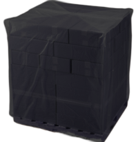 Schwarze Seitenfaltenhauben, 50my - 1.300+900x1.950 mm