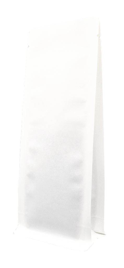 Flat bottom pouch paper white