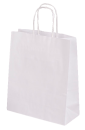 Papiertragetasche weiß Kraftpapier - 22+10x28 cm